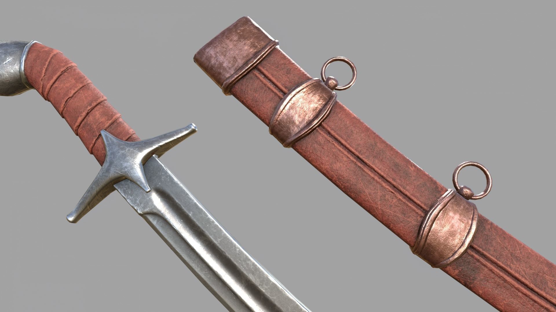 Pirate Saber Low-poly 3D model_16