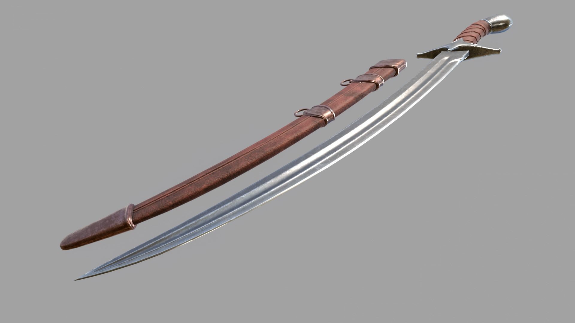 Pirate Saber Low-poly 3D model_19