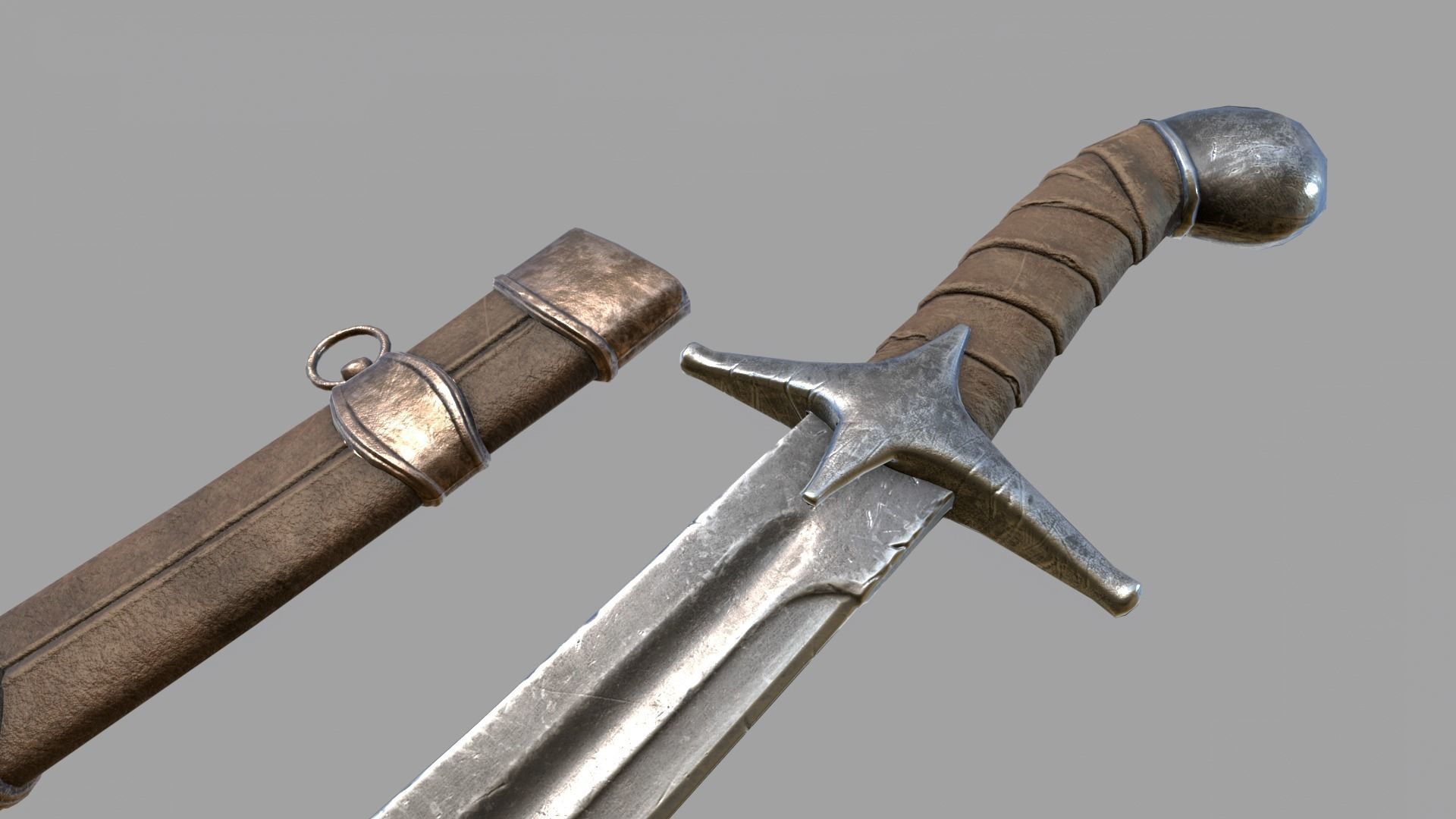 Pirate Saber Low-poly 3D model_6