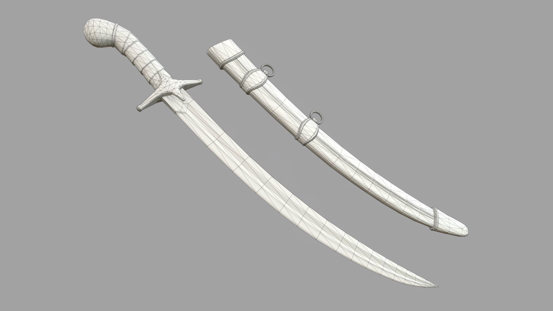 Pirate Saber Low-poly 3D model_27