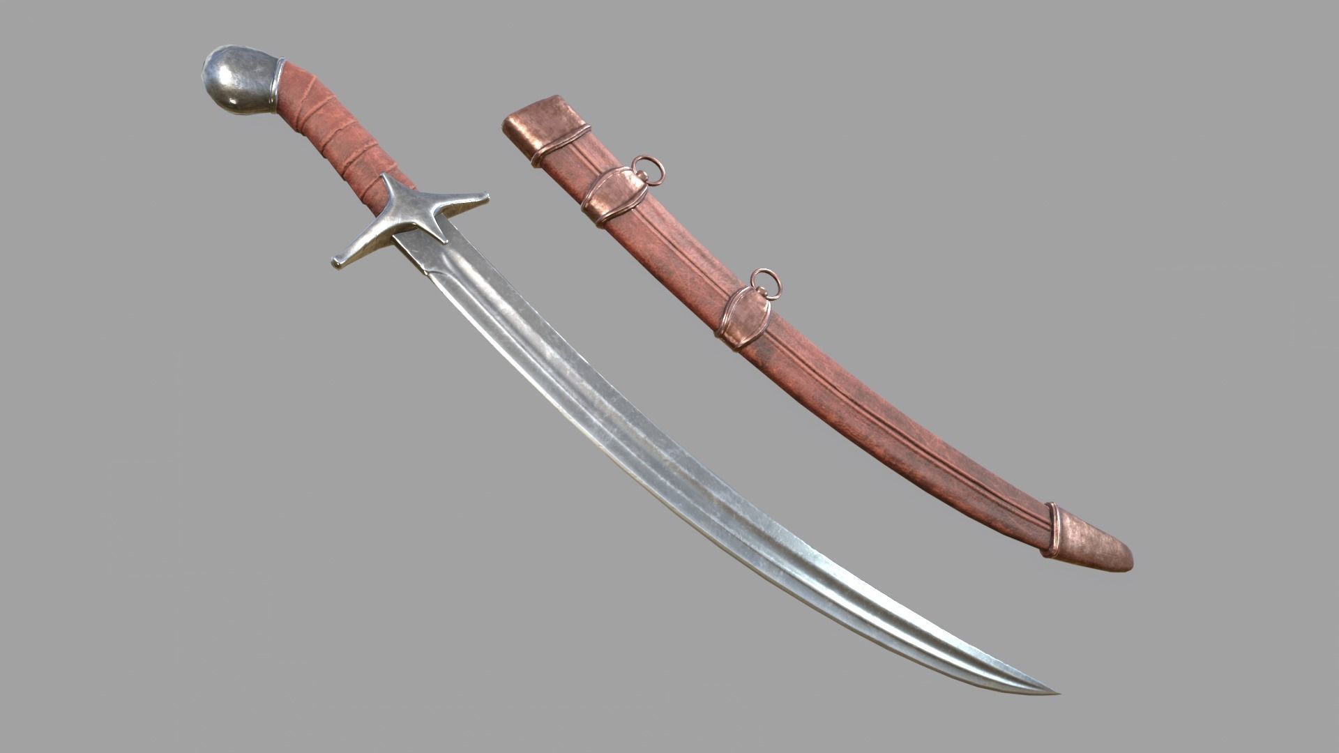 Pirate Saber Low-poly 3D model_18