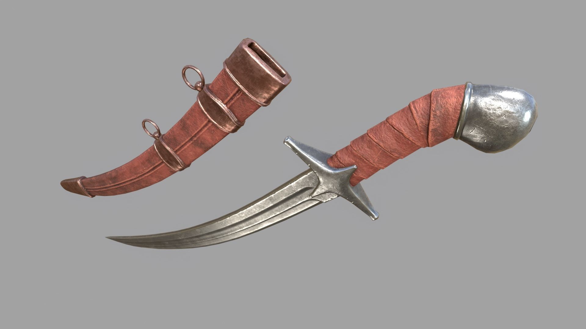 Pirate Saber Low-poly 3D model_12