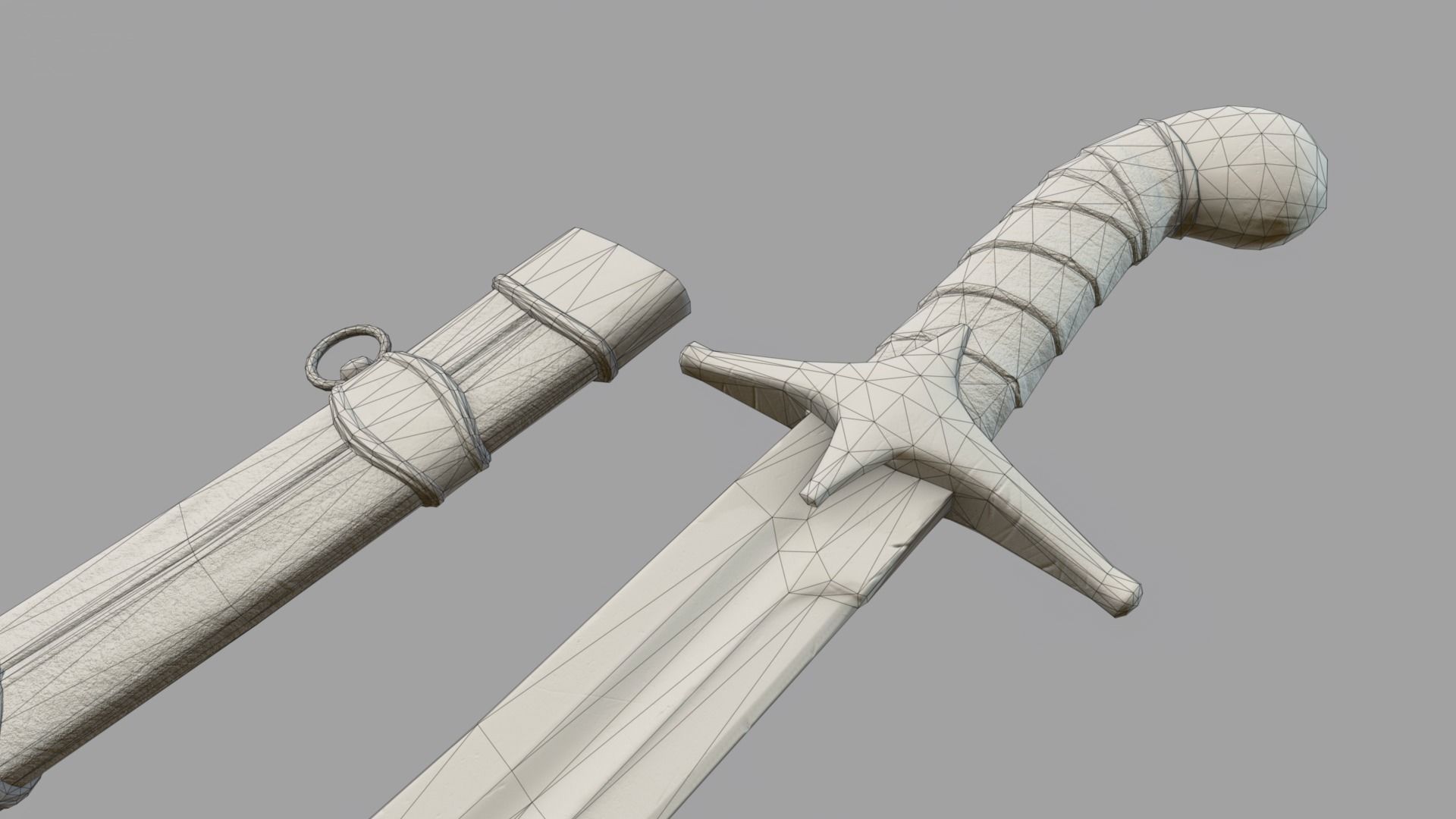 Pirate Saber Low-poly 3D model_24