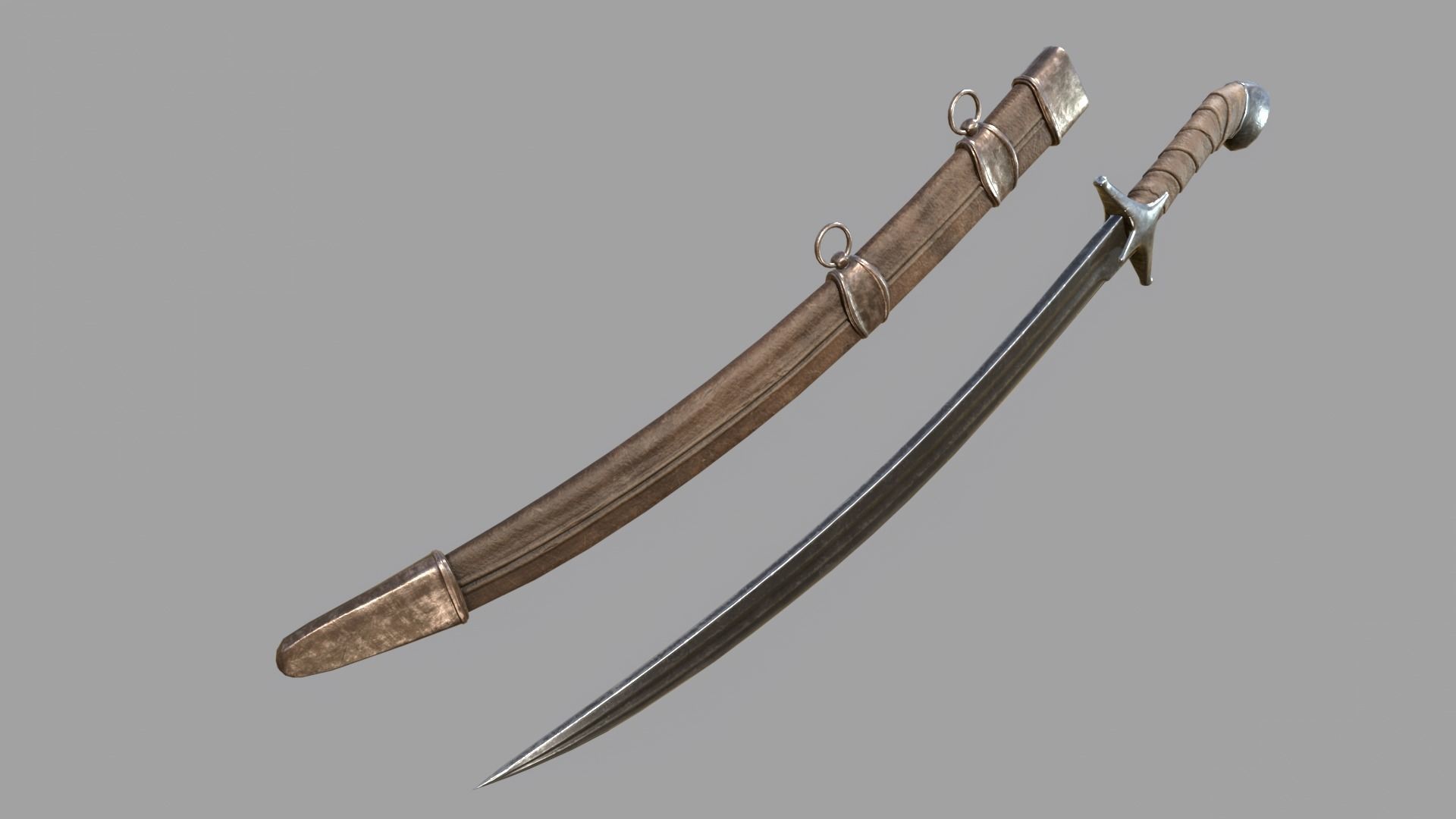 Pirate Saber Low-poly 3D model_4