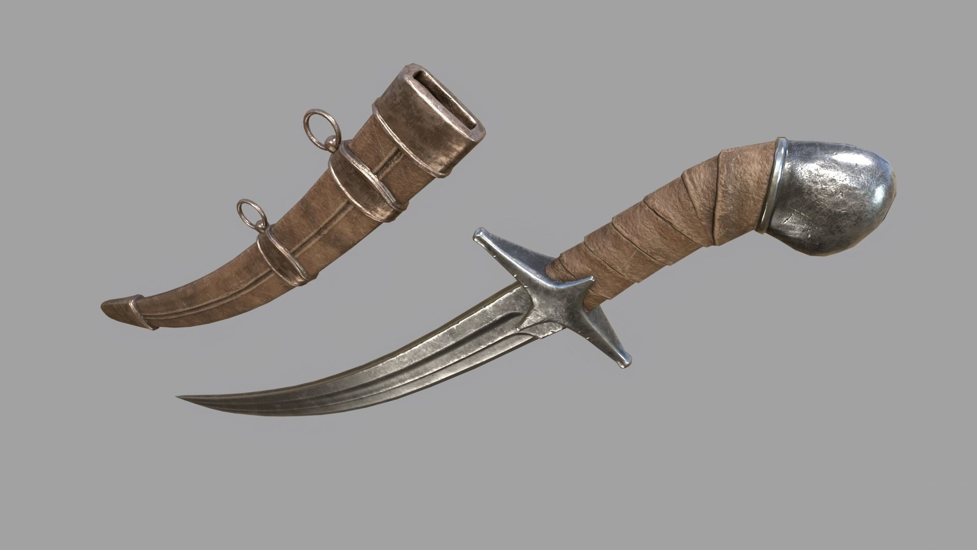 Pirate Saber Low-poly 3D model_3