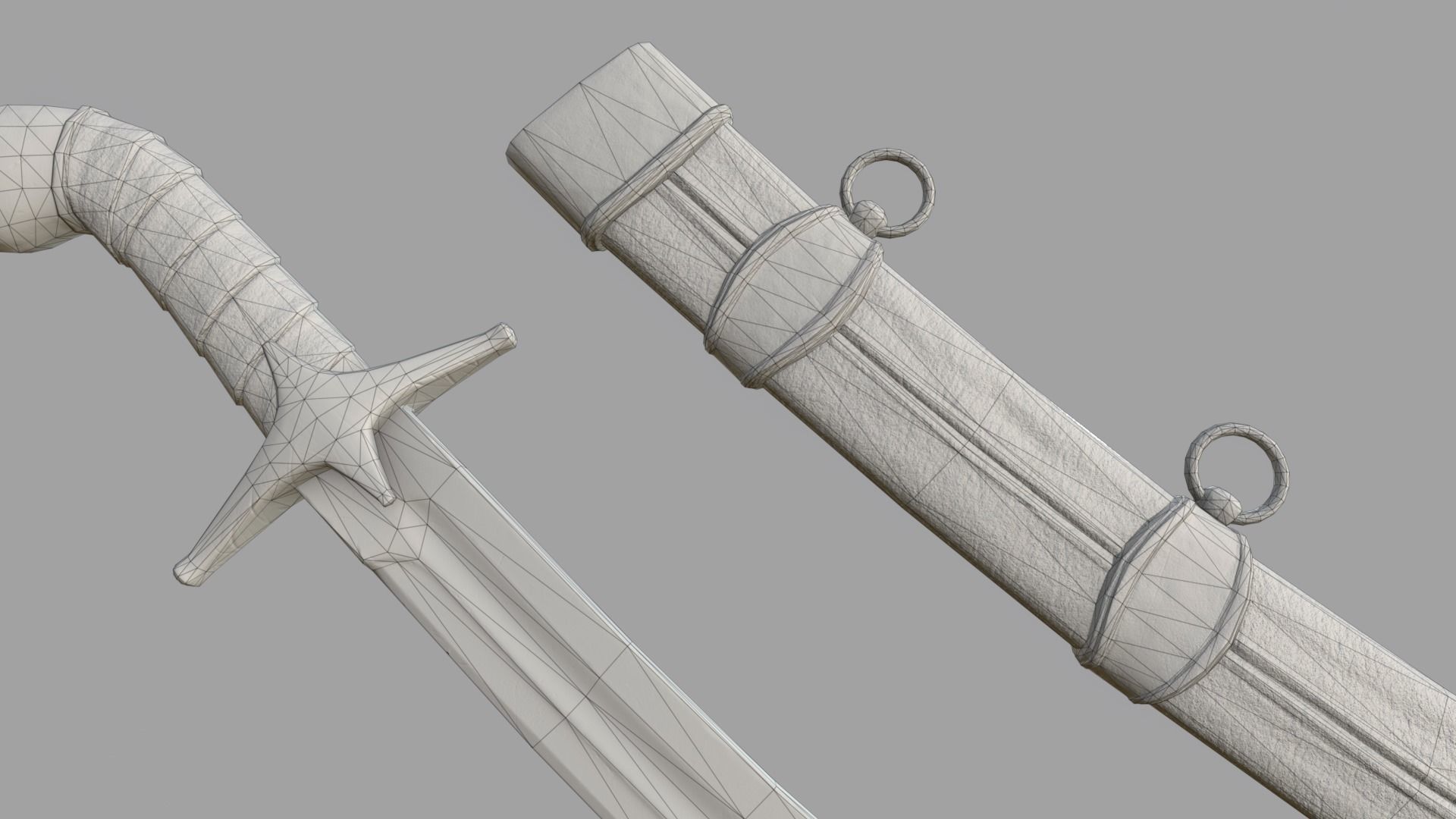 Pirate Saber Low-poly 3D model_25