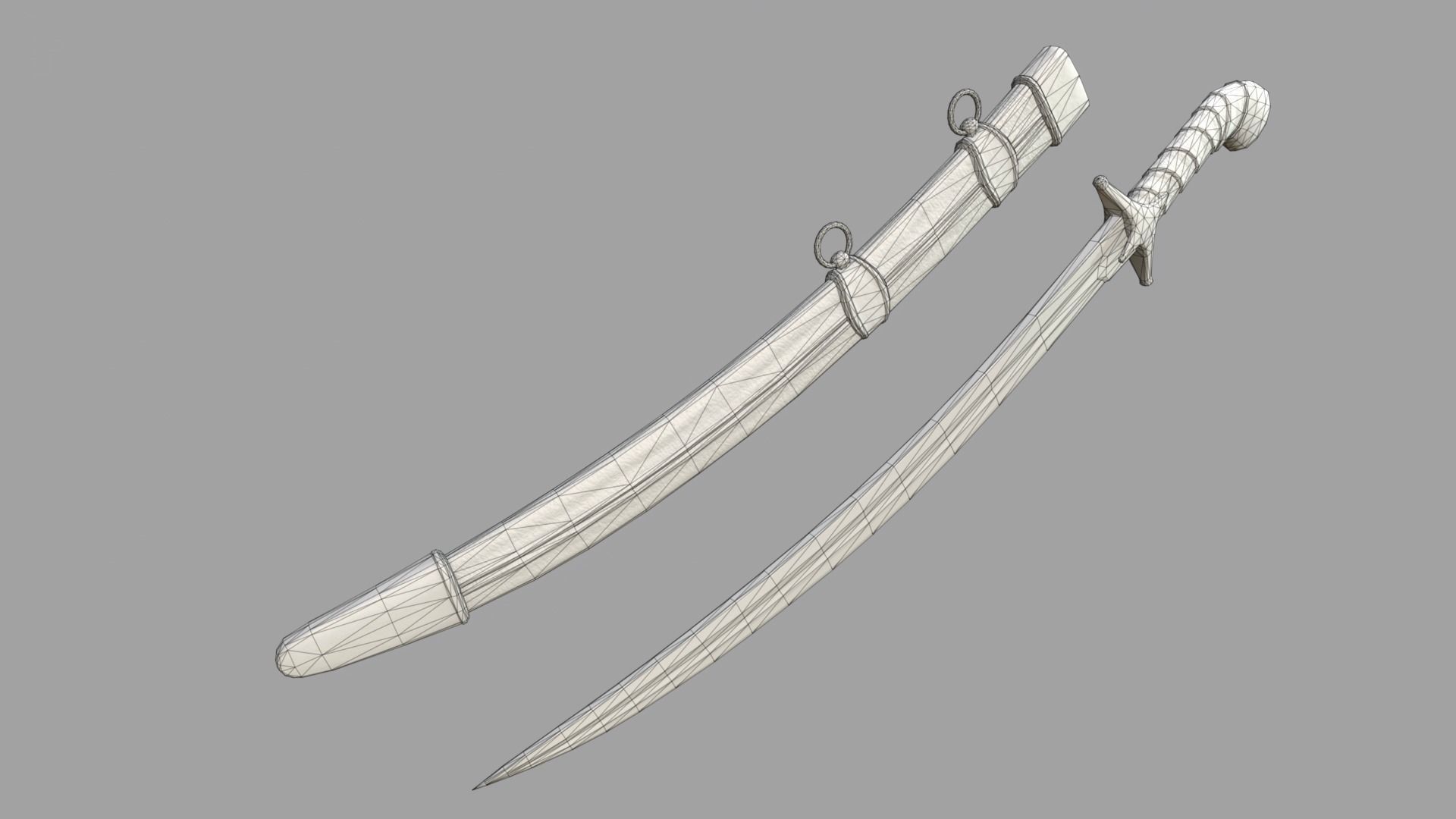 Pirate Saber Low-poly 3D model_22