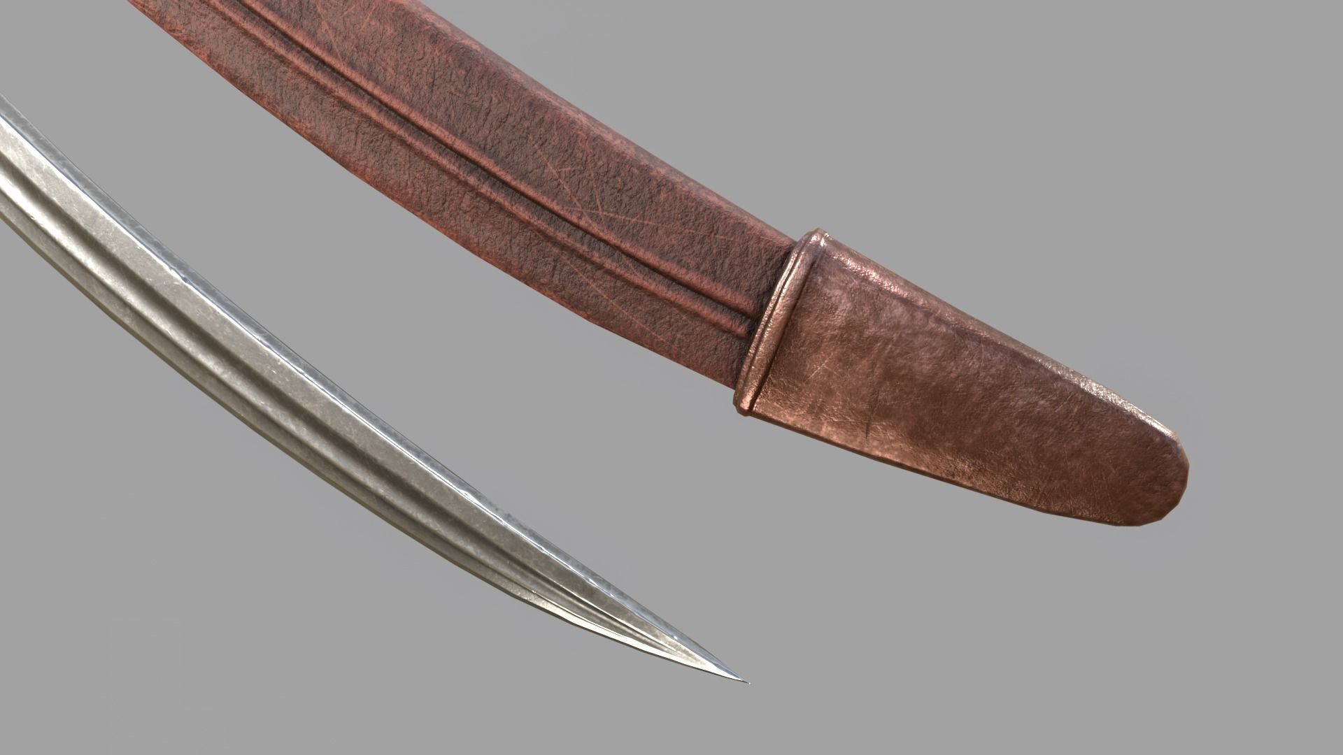 Pirate Saber Low-poly 3D model_17