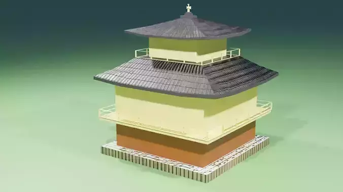 Kinkakuji Temple Low-poly 3D model