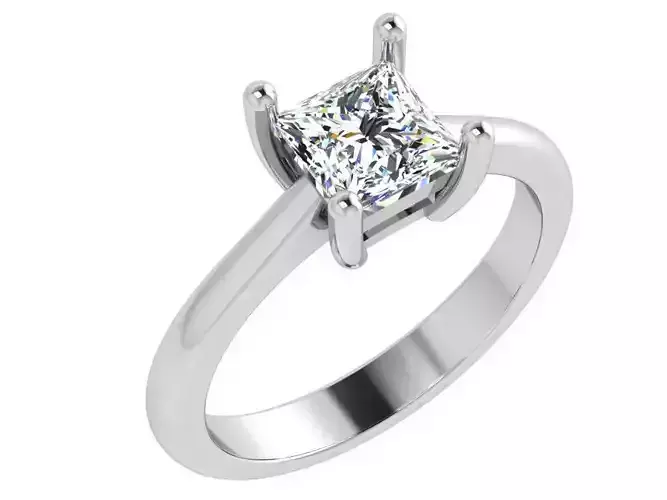 Princess Basket Solitaire Ring 4637