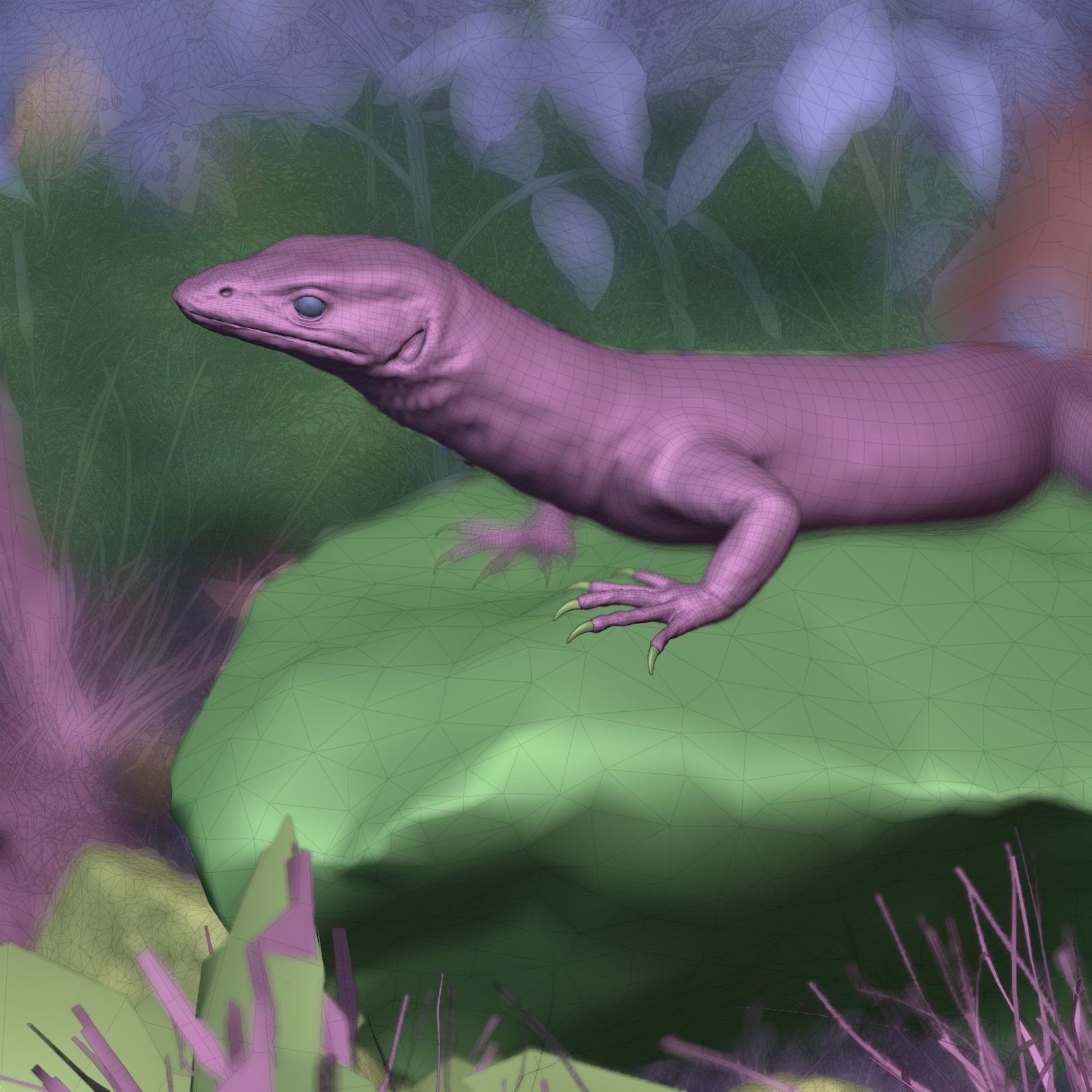 Ackie Monitor Lizard Reaistic 3D model  Rigged and Animated  Low-poly 3D model_10