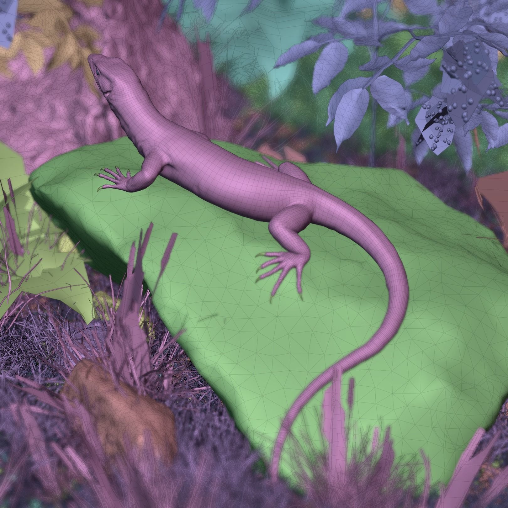 Ackie Monitor Lizard Reaistic 3D model  Rigged and Animated  Low-poly 3D model_8