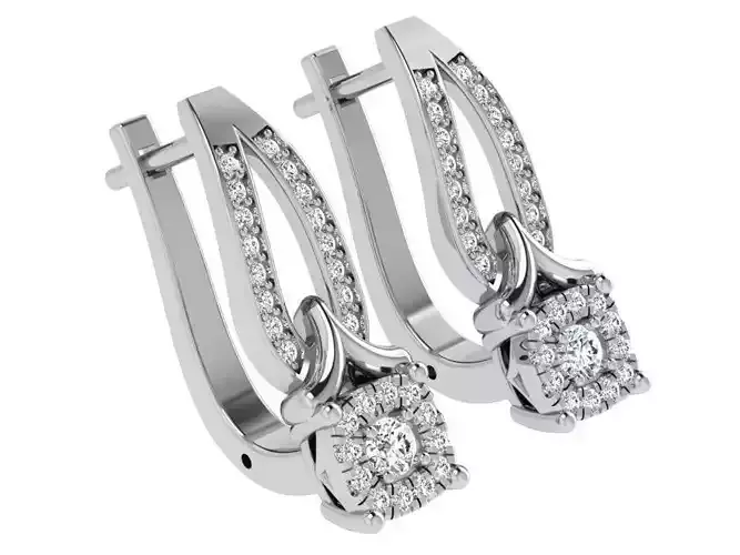 Square Halo Earring 4643