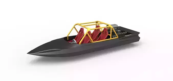 Quad Jet sprint boat Scale 1 to 25 3D print model
