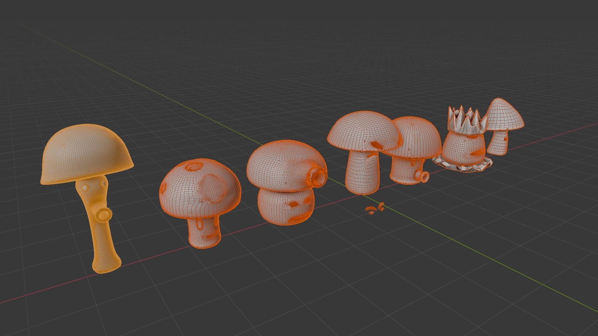 Mushroom attack -mushroom angry Low-poly 3D model_8