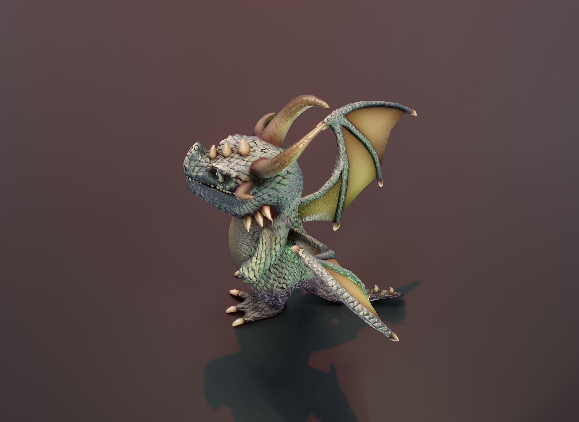 Cartoon Iron Dragon 3D Model Low-poly 3D model_13