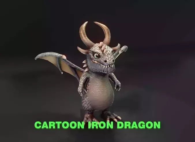 Cartoon Iron Dragon 3D Model Low-poly 3D model