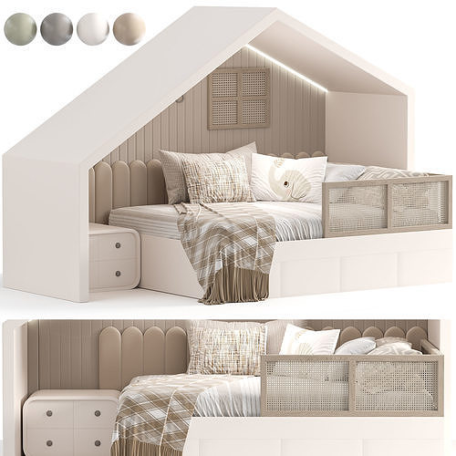 Butterfly Pinky Home Kids Bed 3D model