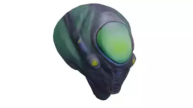 Realistic Green Alien low-poly 3D model Low-poly 3D model