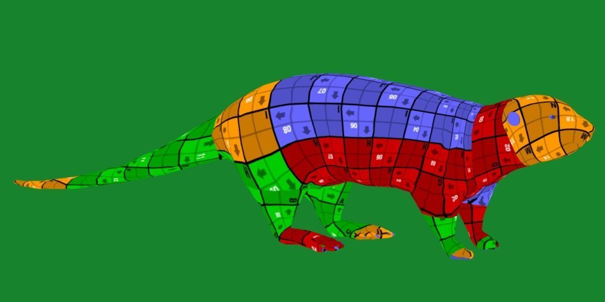 Sea Otter Mammal  Low-poly 3D model_15