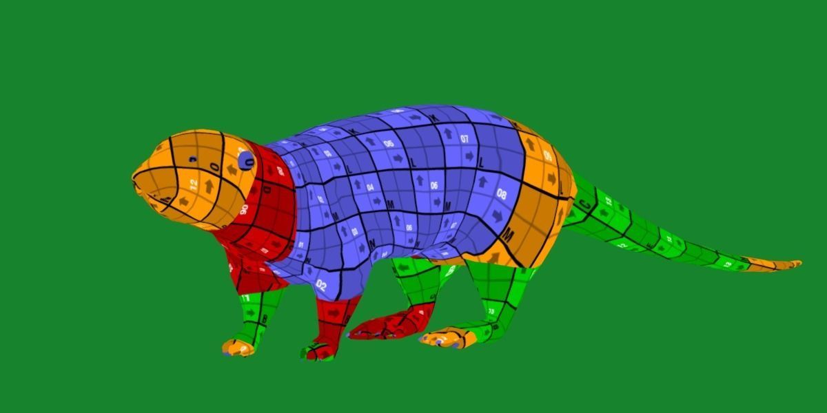 Sea Otter Mammal  Low-poly 3D model_16