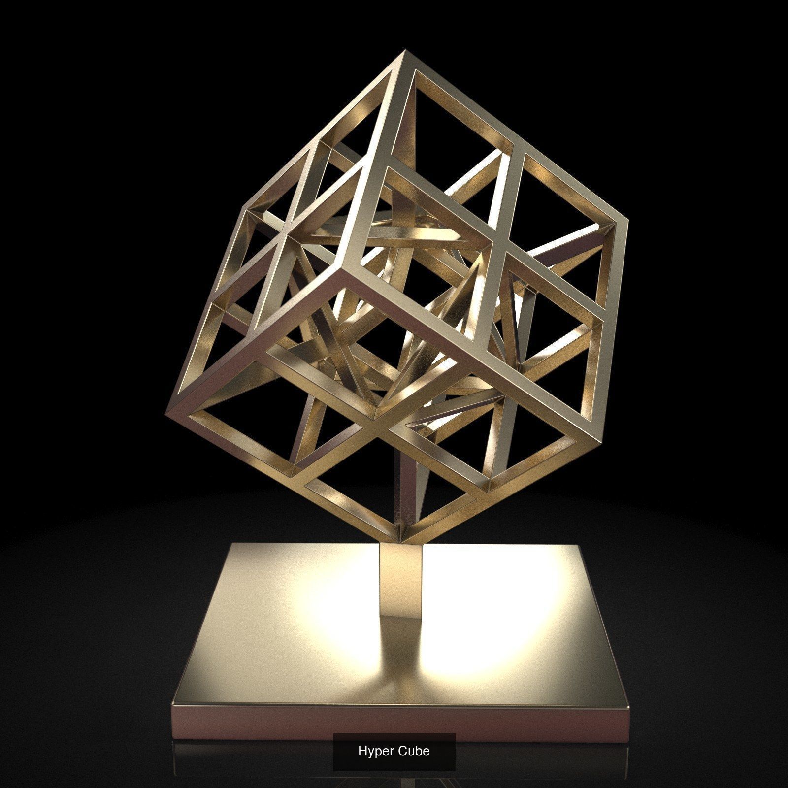 6 Platonic Sculptures 3D Model Collection_4