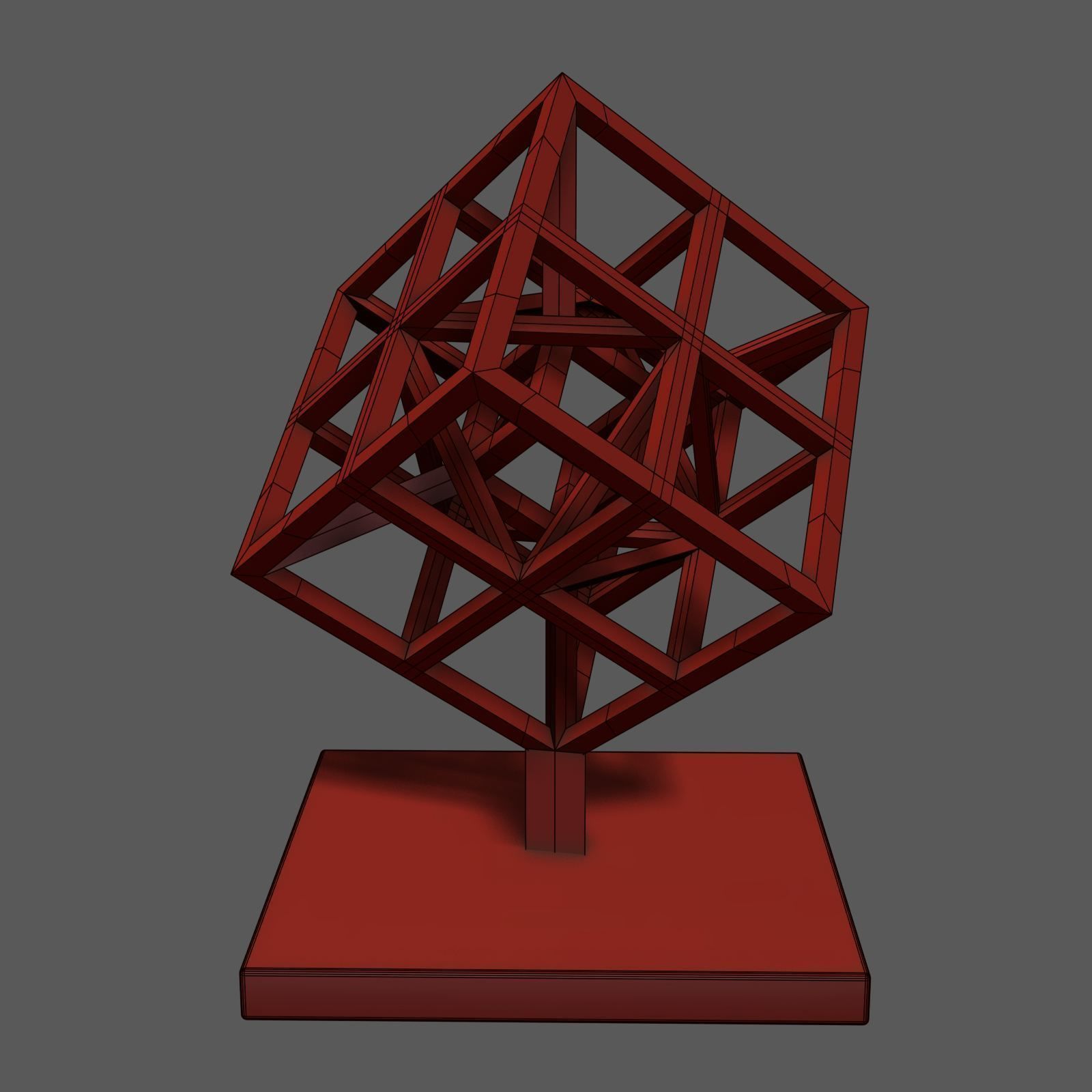 6 Platonic Sculptures 3D Model Collection_10