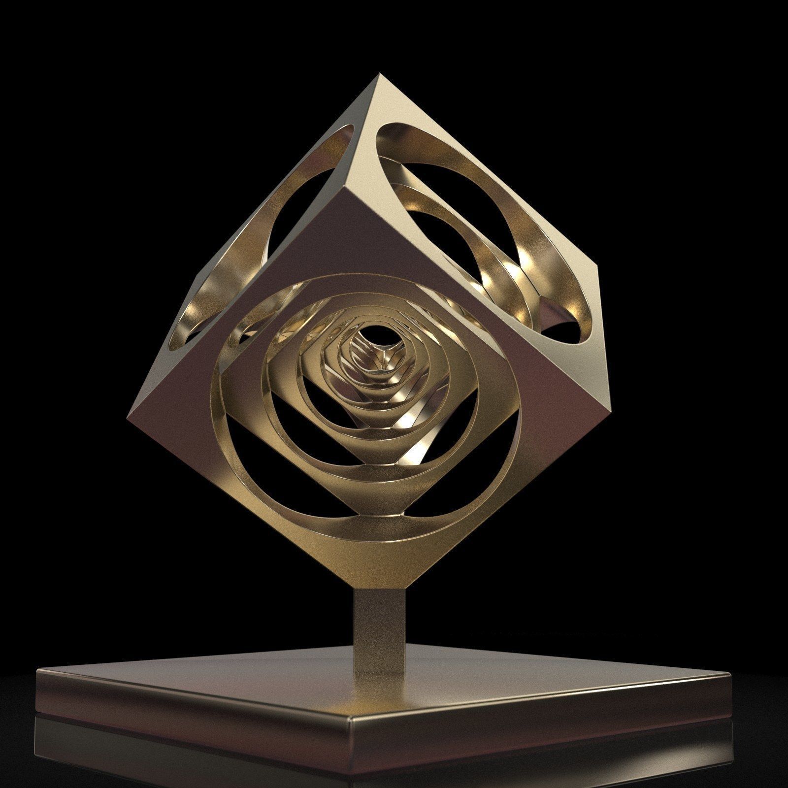 6 Platonic Sculptures 3D Model Collection_2