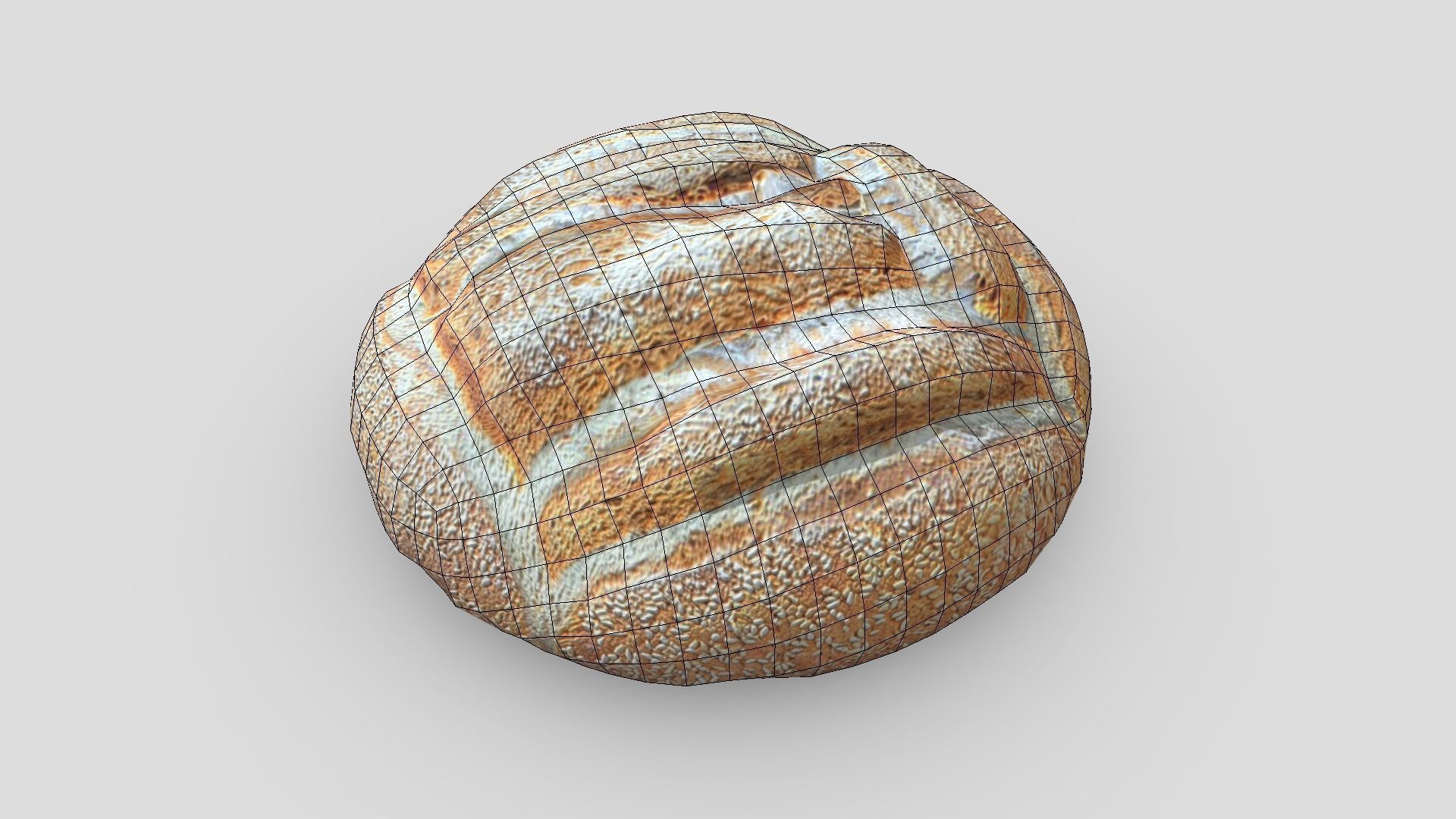Rye Bread Low-poly 3D model_6