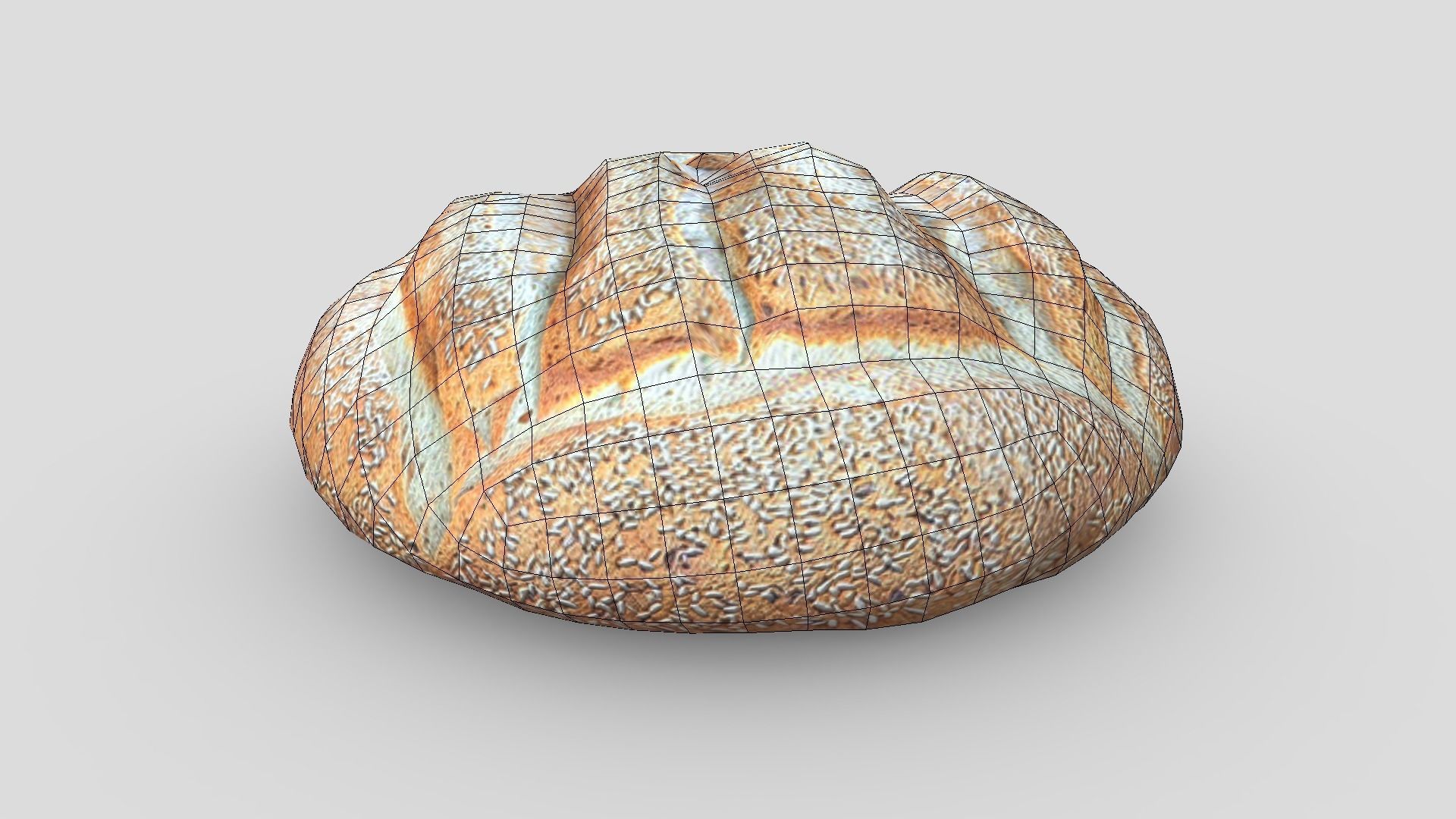 Rye Bread Low-poly 3D model_4