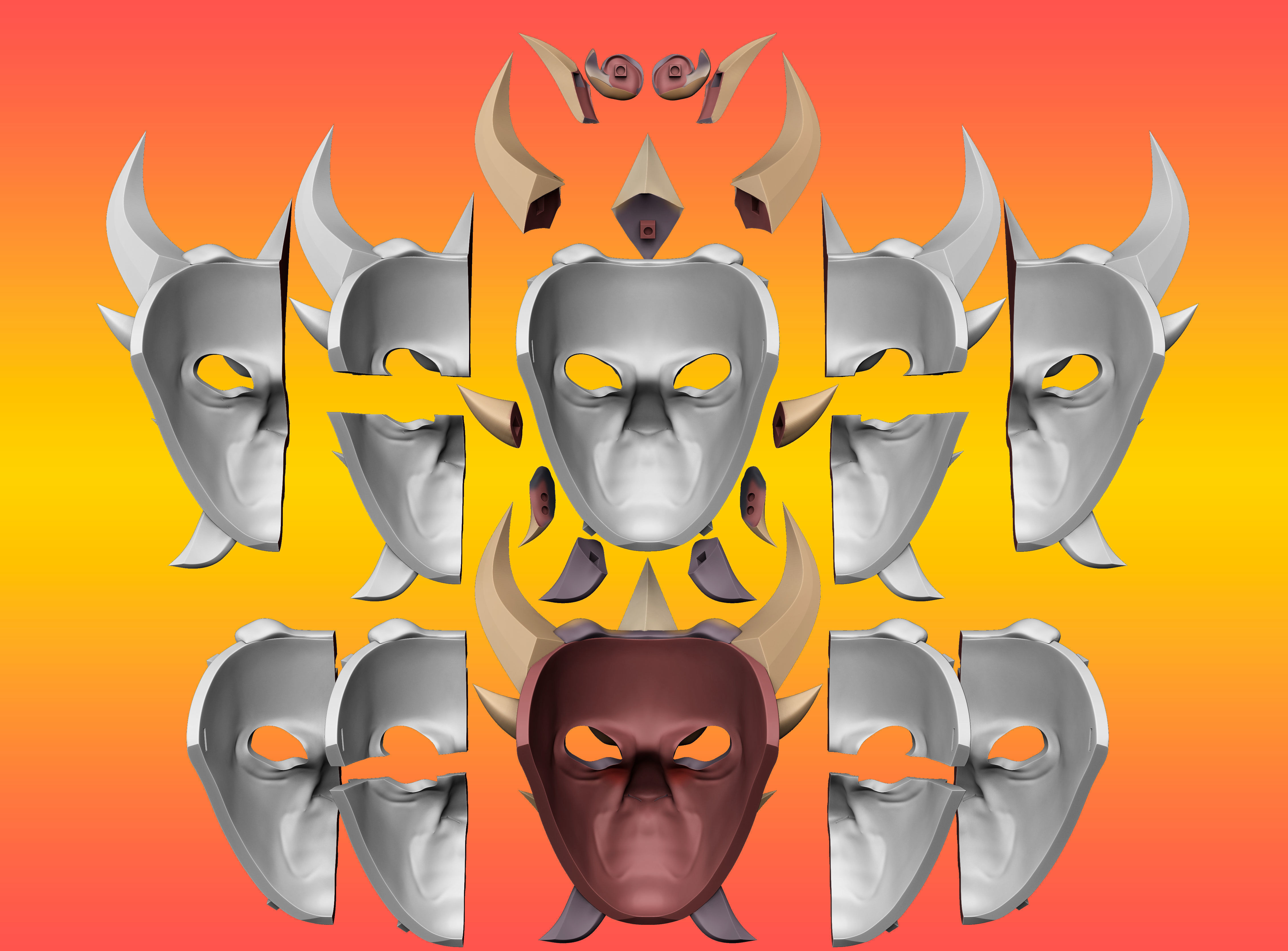 Hannya Mask Cosplay  3D print model_5