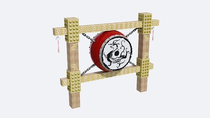 Chinese musical instrument Drum 2 3D model