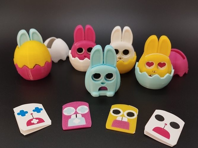 Easter eggs buddys Switchable faces Free 3D print model