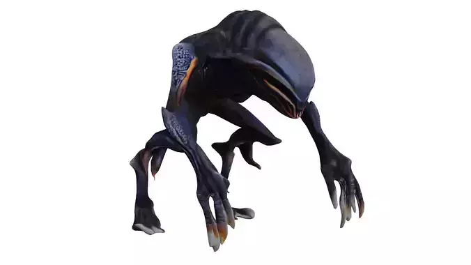 Realistic Frightful Alien low-poly 3D model 