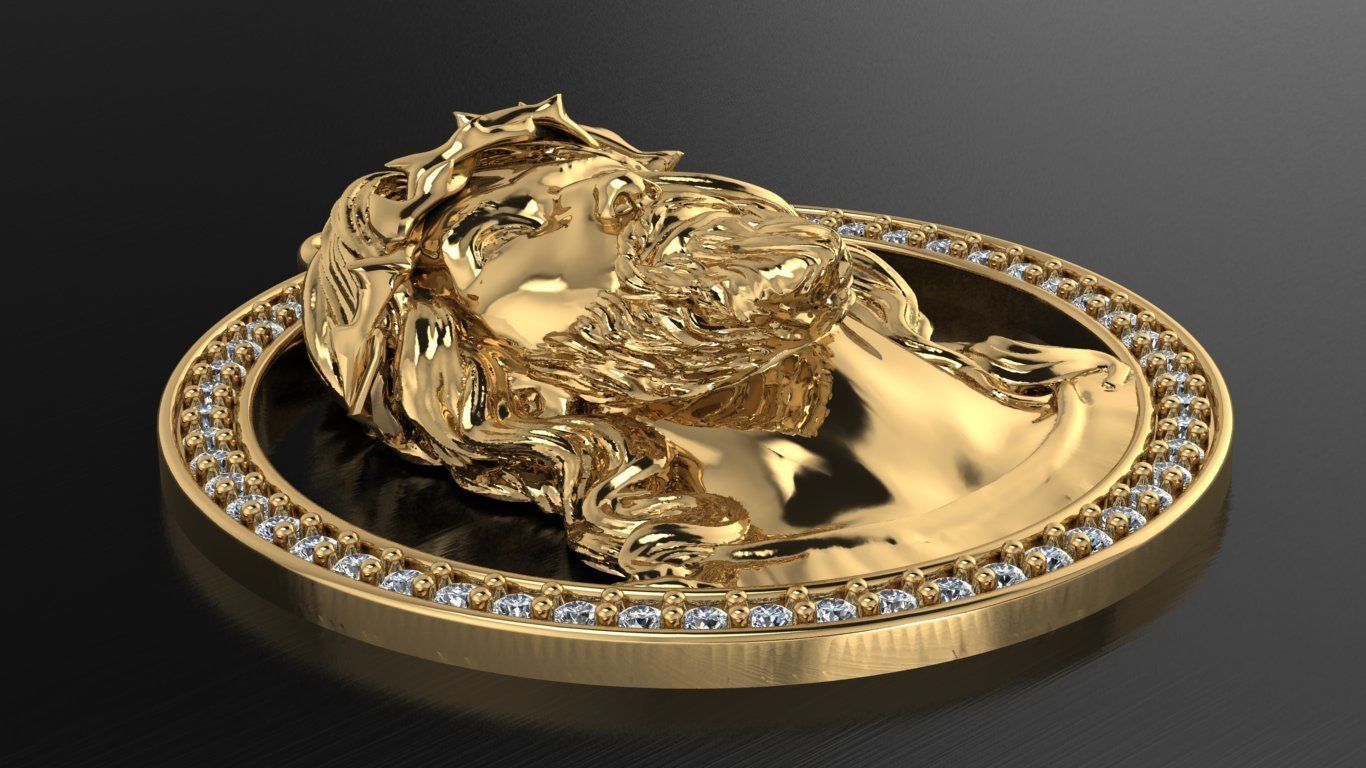 dije sagrado rostro  3D model_2