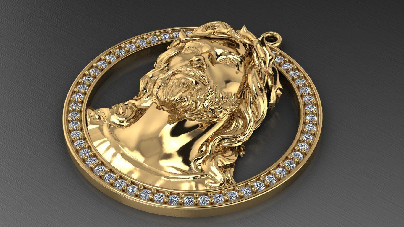 dije sagrado rostro  3D model_1