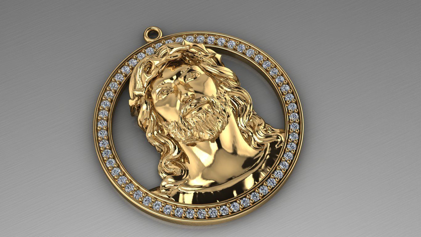 dije sagrado rostro  3D model_3