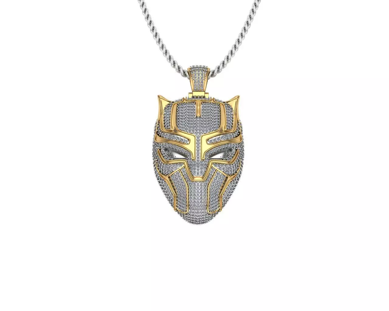 Panther Mask Diamond Pendants 3D print model