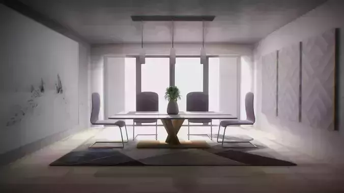 Modern Dining Clean Interior set