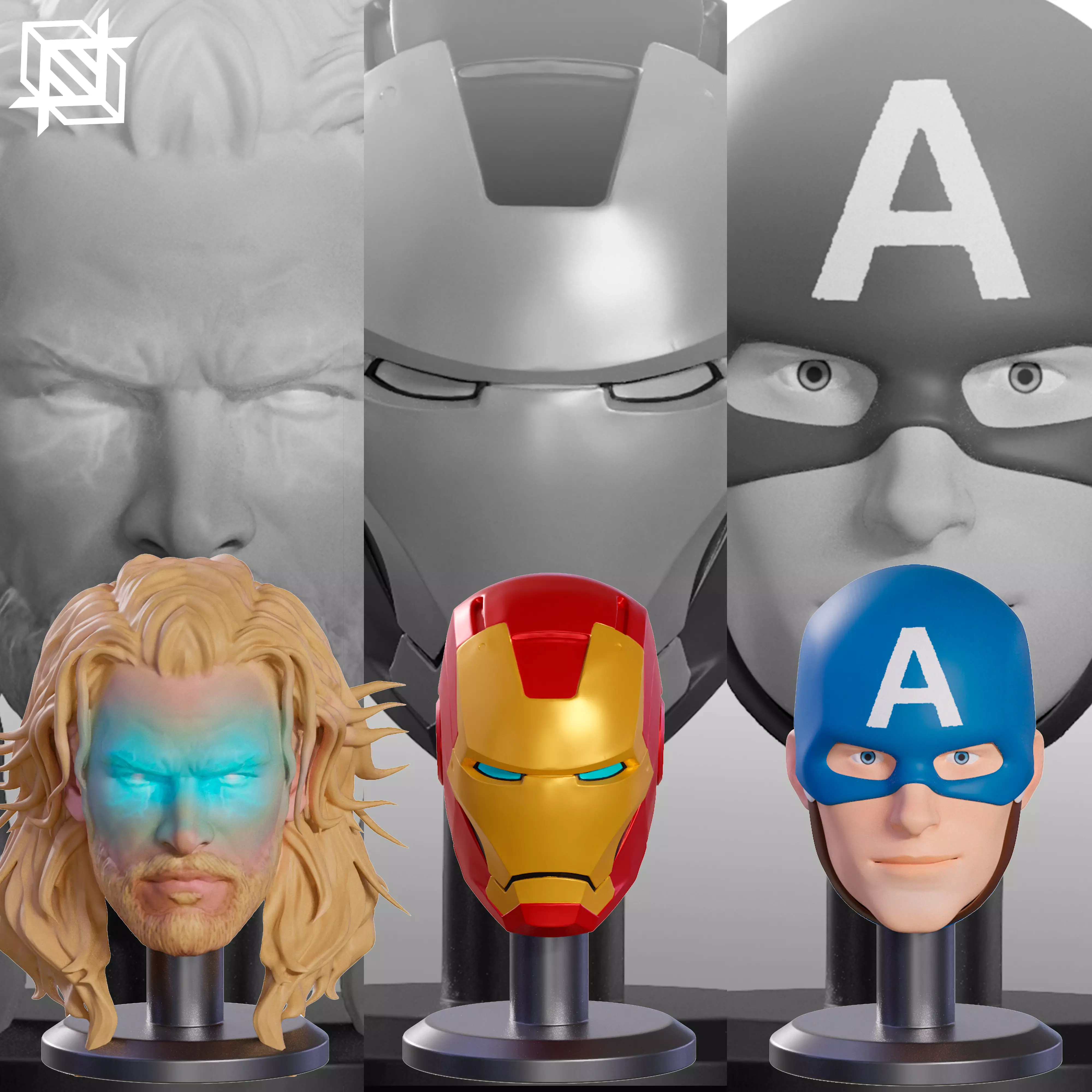 MARVEL PACK - CUSTOM HEAD - 3D print model_0