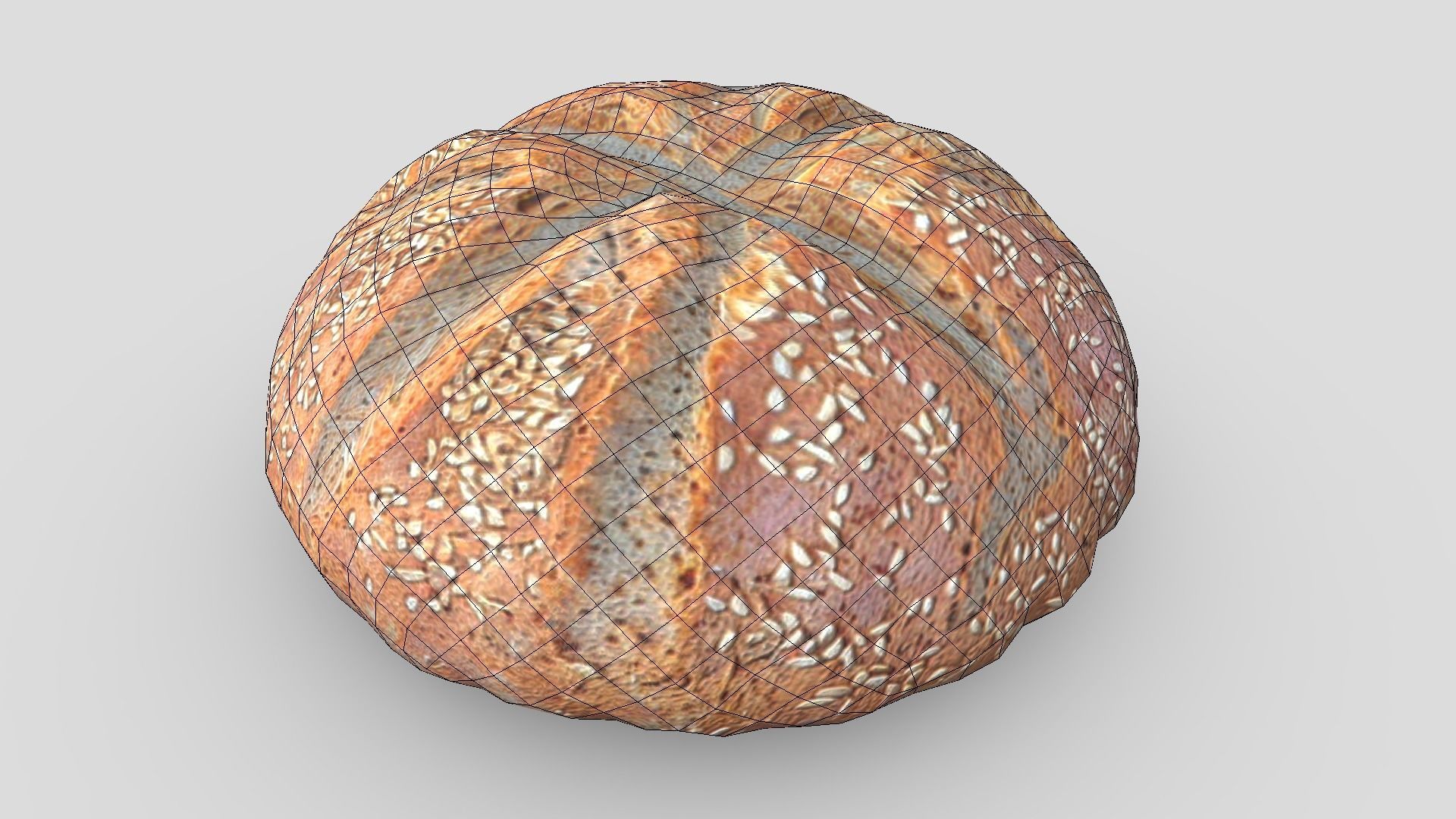 Rye Bread 2 Low-poly 3D model_2