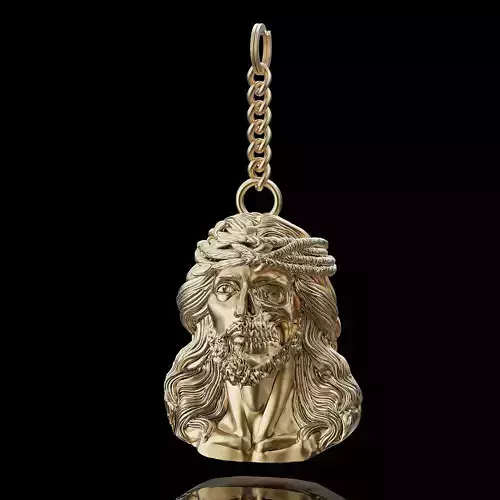 Skull king Jesus key holder  gold jewelry printable 3D model