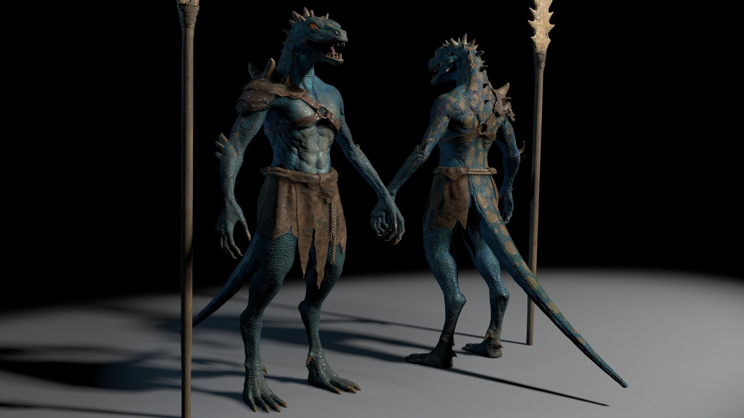 Dragon or fighting lizard Low-poly 3D model_6