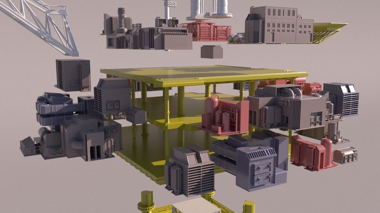 Four oil platforms for printing 3D Model Collection_20