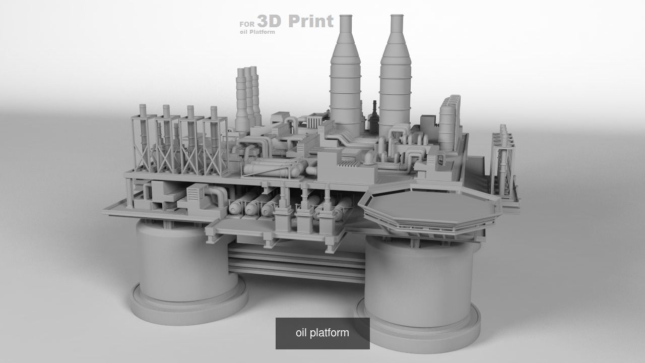 Four oil platforms for printing 3D Model Collection_1