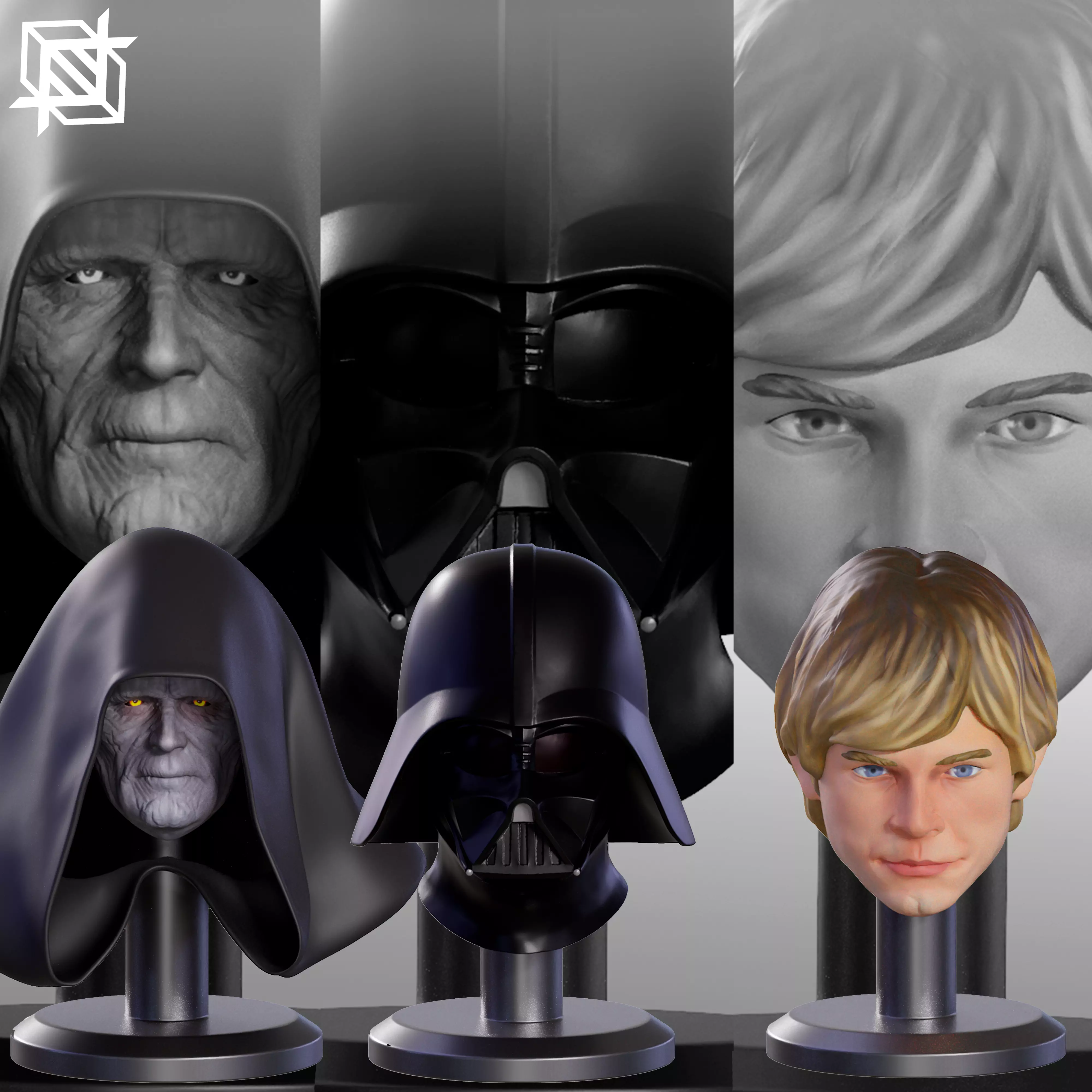 STAR WARS PACK - CUSTOM HEAD - 3D print model_0