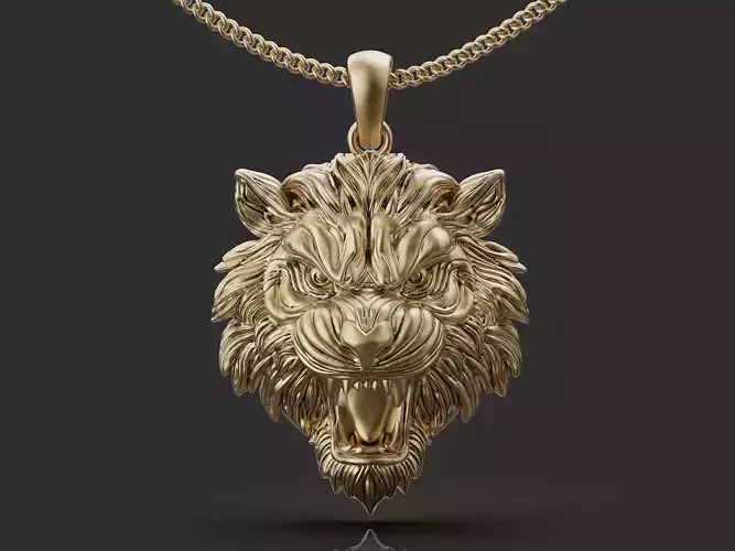 Tiger pendant silver gold jewelry printable 3d model