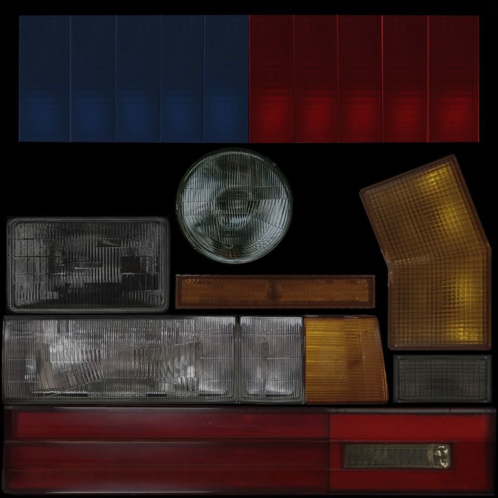 80s Police retro car Low poly Model Low-poly 3D model_5