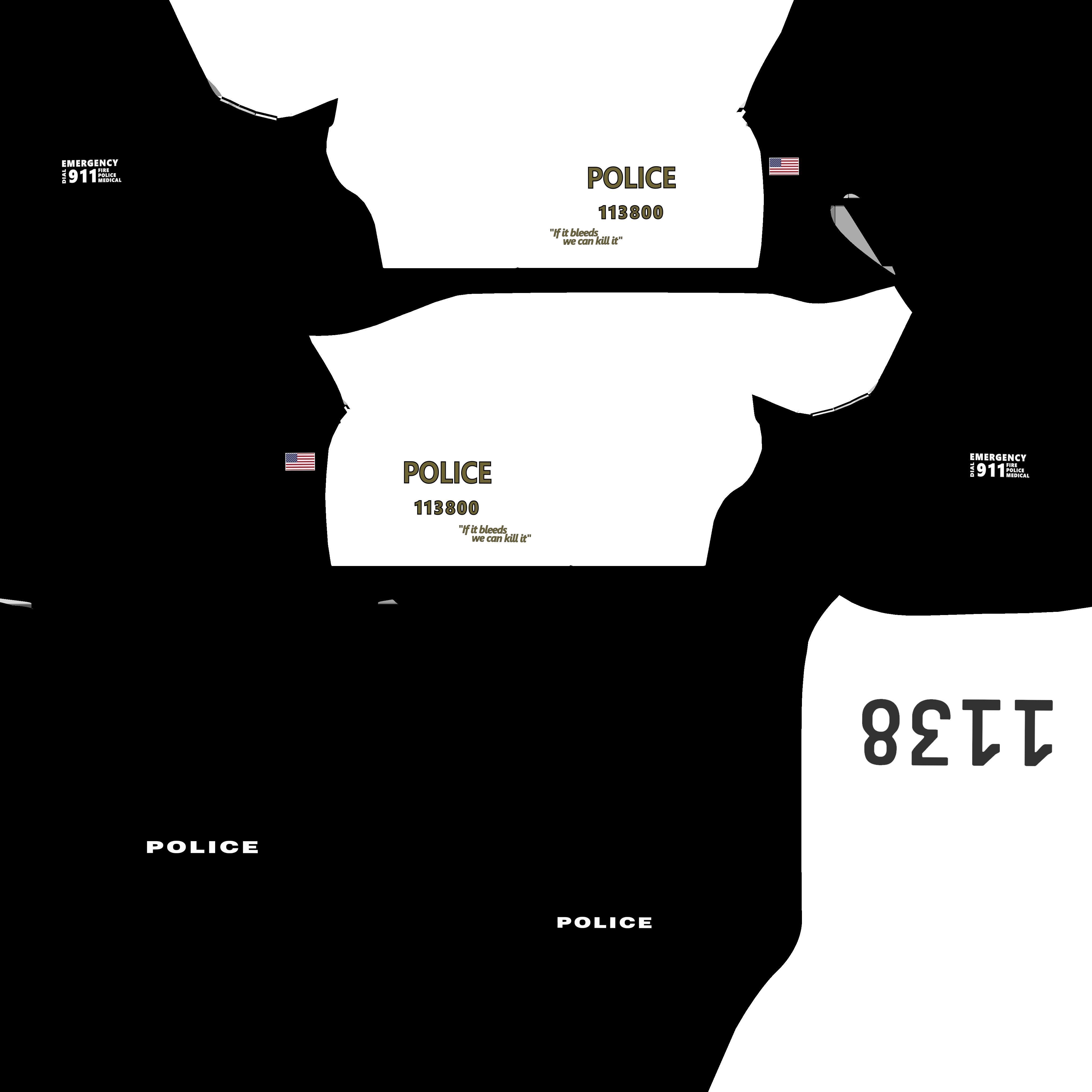 80s Police retro car Low poly Model Low-poly 3D model_3