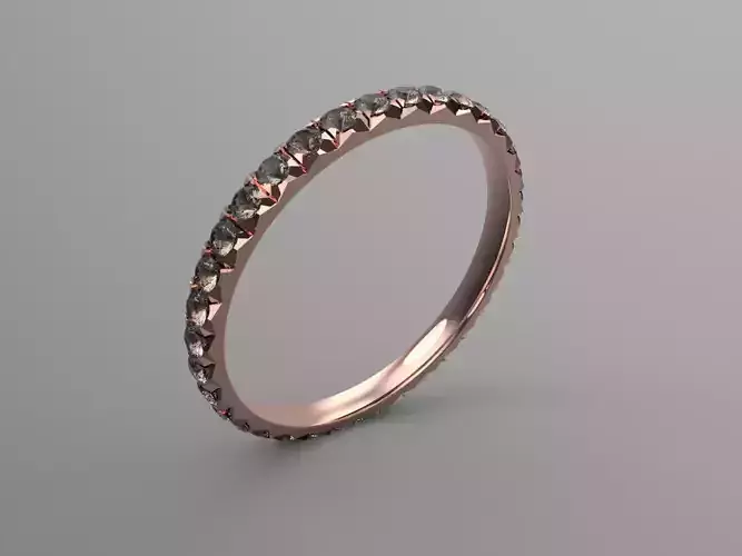 Eternity Minimum Metal Ring French or Fishtail Diamond setting 